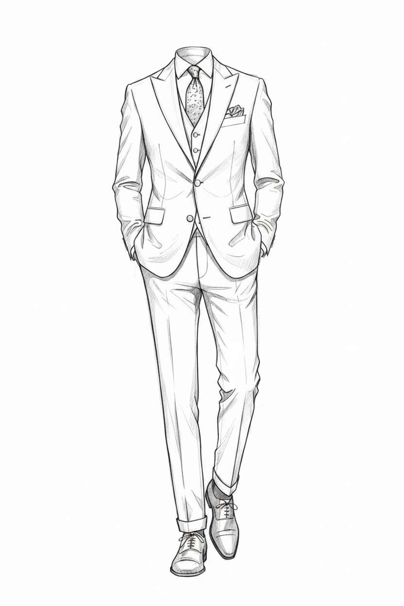 Custom Made-to-Measure Suit Sketch
